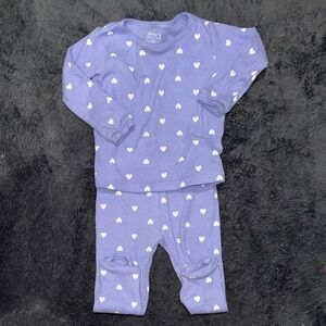 Carter's Purple Pajama Set with Heart Pattern